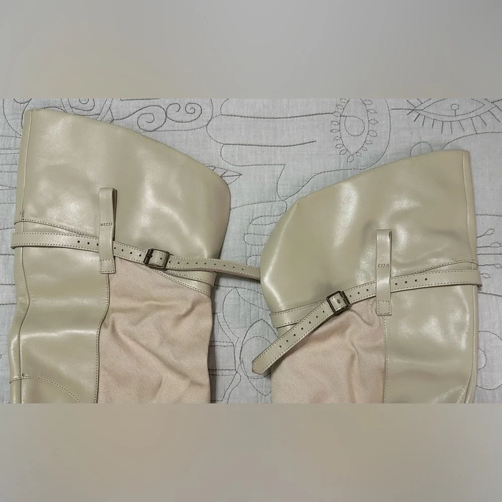 NEW Nicholas K Jedda Platform Boots Beige Sz 38 NIB